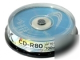 10 tdk cd-r 52 x 700MB 80 minutes blank cd-R80CBA10
