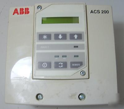 Abb acs 200 - 1P6 - 1 -00-10 ac driver 3 phase 1 hp