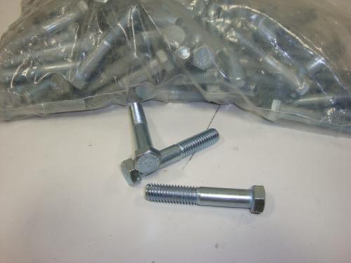 Approx 128 pc 7/16 x 14 x 2 zinc hex head cap bolts scr