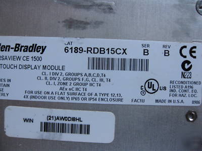 Allen bradley versaview ce 1500H 6182H-15BEH4D, nice 