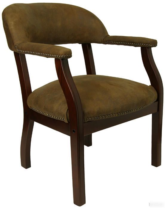 Brown side reception guest waiting room office chair