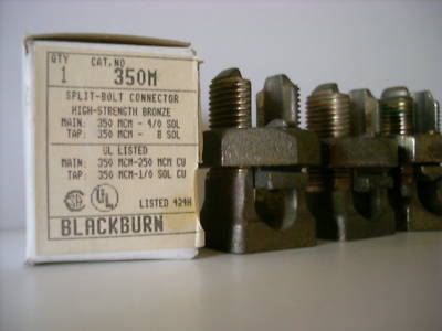 Lot 3 split bolt connector 350 mcm 250 mcm bronze 