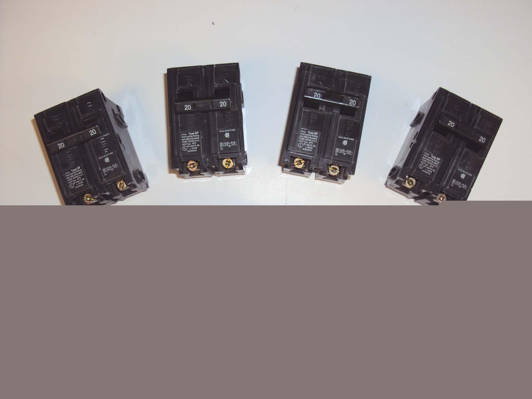 New 5 siemens 20 amp double pole breakers ** **