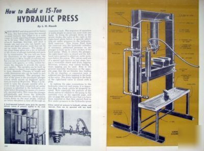 15-ton h-frame hydraulic press 1951 how-to build plans