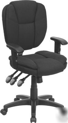 285. black fabric multi-function task chair with arms