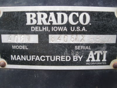 Bradco 408 backhoe attachment for tractors / skid steer