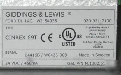 Giddings & lewis cimrex 69T