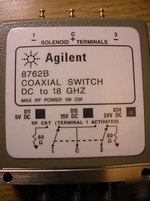 Agilent coaxial switch model 8762B dc to 18 ghz