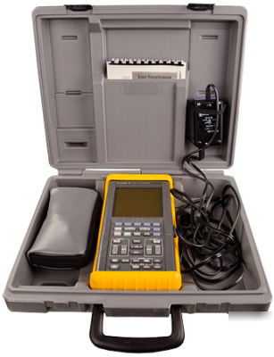 Fluke 2-ch 50MHZ scopemeter model 97 w/probes, ps, case