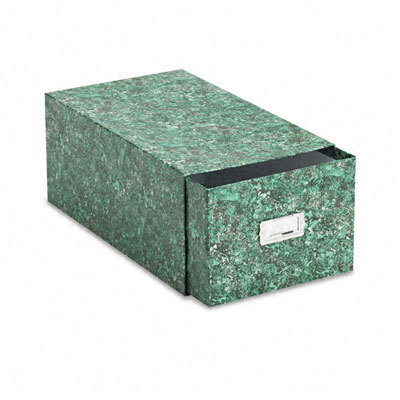 Reinforcd card file w/pull drawer holds green marble