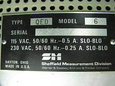 Sheffield measurement prolifometer qed model 6 503L