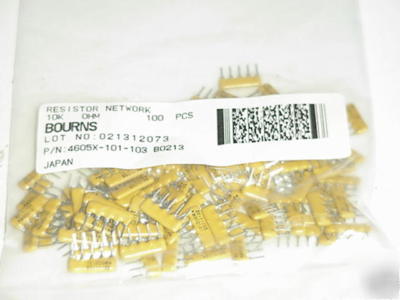 New 100 x 4-bussed thick film resistor,10K 0.2W bourns