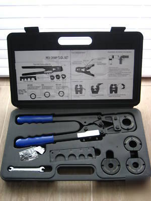 Pex crimp tool kit with patent pending interactive jaw