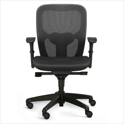 Polo chair with black mesh back and fabric seat