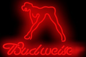 Big- budweiser bud light sexy girl neon light 14X12 K02