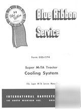 Farmall cooling sys. service manual super m mta tractor