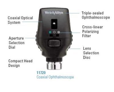 New welch allyn coaxial ophthalmoscope #11720 in box