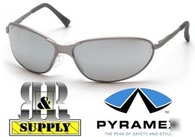 Pyramex zone ii metal silver mirror safety glasses