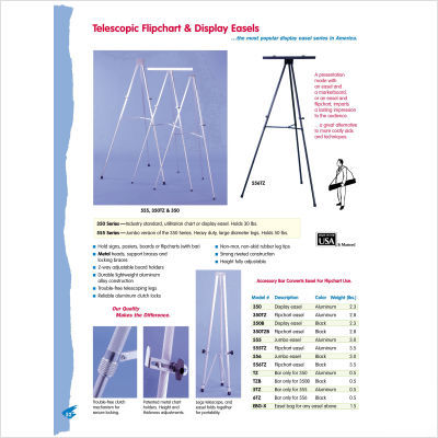 Telescopic display easel color aluminum flipchart easel