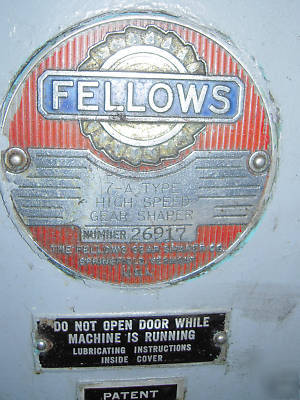 Fellows 7A high speed gear shaper