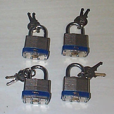 New 4 iit 40MM keyed alike paddle locks/never used