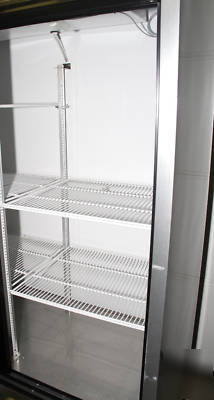 True tsd 47 2 sliding door refrigerator stainless steel