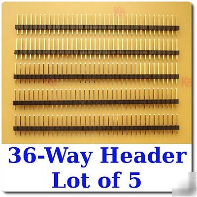 5X 36-way single row straight pin header pcb connector