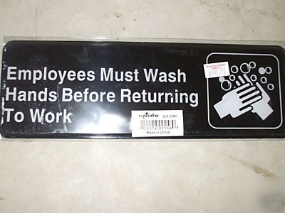 Hot dog vendor employee hand washing sign