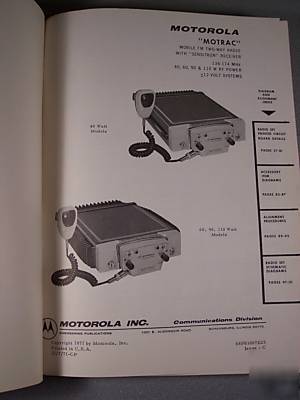 Motorola motrac mobile two- way radio manual sensitron