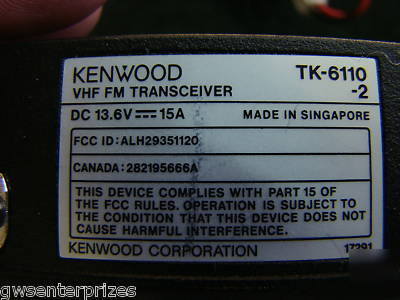 New in box kenwood tk-6110 vhf w/ kpg-59D software