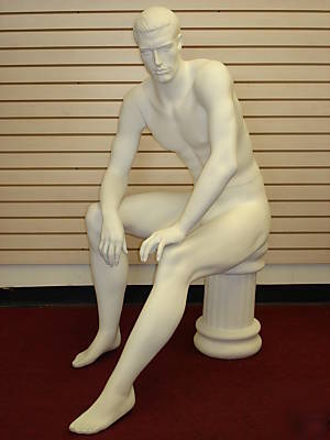 White color masculine male mannequin ma-16 / with stool