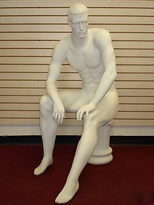 White color masculine male mannequin ma-16 / with stool