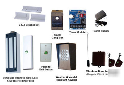 Vehicular gate magnetic lock access control kit 1300 lb