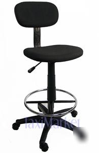 New black fabric office drafting chair stool adjustable