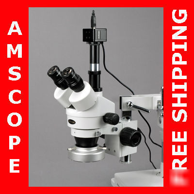 3.5X-90X stereo boom microscope + 80 led + 5M camera