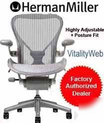 Herman miller aeron chair titanium zinc posturefit sz c