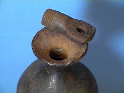 Mercury flask & plug tall antique iron mining idria aus