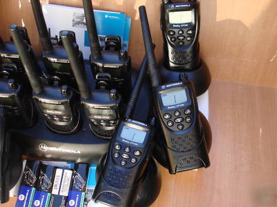 12 motorola CP100 vhf radios with gang charger +extra