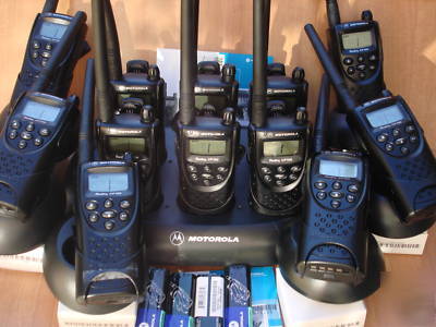 12 motorola CP100 vhf radios with gang charger +extra