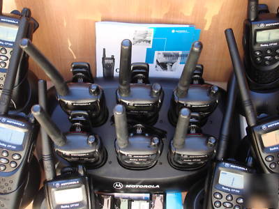 12 motorola CP100 vhf radios with gang charger +extra