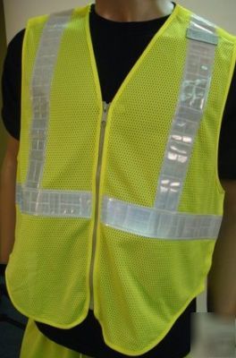 6 reflective ansi public safety vests breakaway m - 6X 