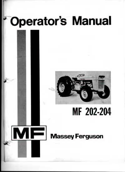 Ferguson mf 202 203 204 operators manual MF204