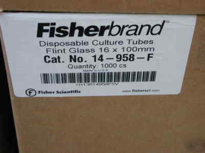 Fisherbrand 14-958F tube cult dsp 16 x 100MM, 1000 cs