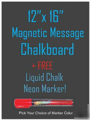Magnetic message chalkboard w marker 12