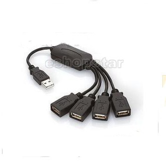 Mini 4 port high speed usb 2.0 cable hub for pc laptop
