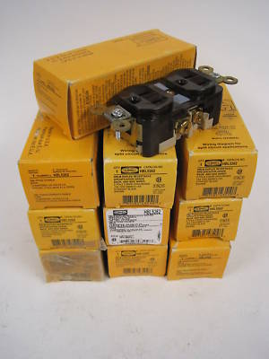 New hubbell HBL5262 brown receptacles lot of 10 