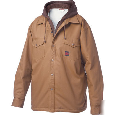 Tough duck shirt w hood - xx-l, brown