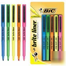 Brite liner chisel tip slim barrel highlighter, fluores