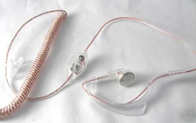 Transparent ear hook headset for icom radios 