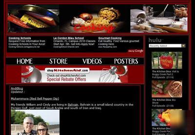 Cooking turnkey website store w/free hosting